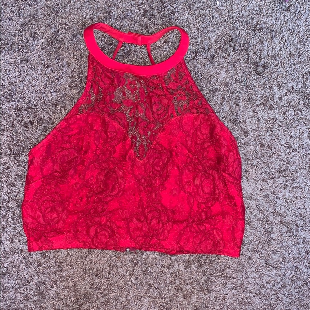 Red lace top